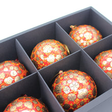 Load image into Gallery viewer, Baubles Set of 6 Large Red Luxury Handmade Hand Painted Decorative Ornamental Christmas Balls