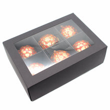 Load image into Gallery viewer, Baubles Set of 6 Large Red Luxury Handmade Hand Painted Decorative Ornamental Christmas Balls