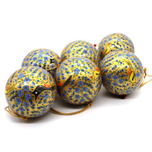 Load image into Gallery viewer, Baubles Set of 6 Large Blue Luxury Handmade Hand Painted Decorative Ornamental Christmas Balls