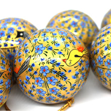 Load image into Gallery viewer, Baubles Set of 6 Large Blue Luxury Handmade Hand Painted Decorative Ornamental Christmas Balls