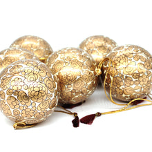 Load image into Gallery viewer, Baubles Set of 6 Large Red Luxury Handmade Hand Painted Decorative Ornamental Christmas Balls