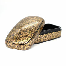 Load image into Gallery viewer, Paper Mache Large Paulo Handmade Hand Painted Black & Gold Trinket Decorative Jewellery Box + Gold Foiled Wrapped Milk Chocolate Balls