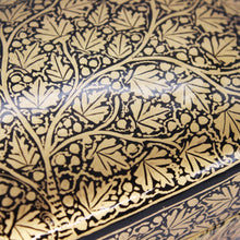 Load image into Gallery viewer, Paper Mache Large Paulo Handmade Hand Painted Black & Gold Trinket Decorative Jewellery Box + Gold Foiled Wrapped Milk Chocolate Balls