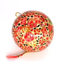 Load image into Gallery viewer, Assorted Colours Paper Mache Christmas Bauble – 3" Luxury Handmade & Hand Painted Decorative Ornamental Hanging Christmas Ball