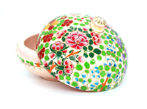 Small Floral Chapeau Paper Mache Luxury Trinket Jewellery Gift Decorative Box