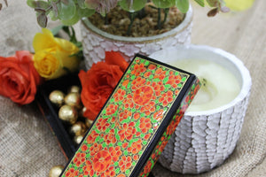 Paper Mache Tenues Orange & Green Luxury Gifting Trinket Gift Decorative Jewellery Box - ärtɘzɘn