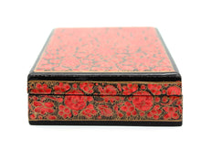 Load image into Gallery viewer, Kashmir Paper Mache Planus Red &amp; Gold Trinket Gift Decorative Jewellery Box - ärtɘzɘn
