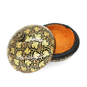 Paper Mache Mini Chapeau Gold Trinket Gifting Decorative Jewellery Storage Box
