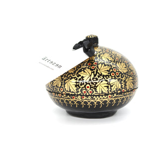 Paper Mache Mini Chapeau Gold Trinket Gifting Decorative Jewellery Storage Box
