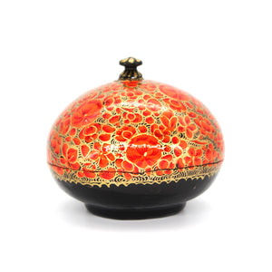 Small Orange Chapeau Paper Mache Luxury Trinket Jewellery Gift Decorative Box - ärtɘzɘn