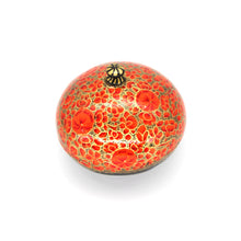 Load image into Gallery viewer, Small Orange Chapeau Paper Mache Luxury Trinket Jewellery Gift Decorative Box - ärtɘzɘn
