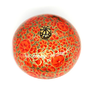 Small Orange Chapeau Paper Mache Luxury Trinket Jewellery Gift Decorative Box - ärtɘzɘn