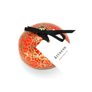 Small Orange Chapeau Paper Mache Luxury Trinket Jewellery Gift Decorative Box - ärtɘzɘn