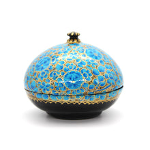 Load image into Gallery viewer, Paper Mache Mini Chapeau Blue Trinket Gifting Decorative Jewellery Storage Box
