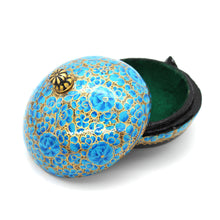 Load image into Gallery viewer, Paper Mache Mini Chapeau Blue Trinket Gifting Decorative Jewellery Storage Box
