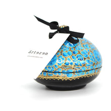 Load image into Gallery viewer, Paper Mache Mini Chapeau Blue Trinket Gifting Decorative Jewellery Storage Box

