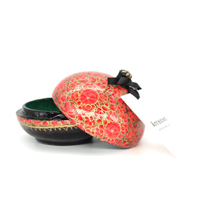 Small Red Chapeau Paper Mache Luxury Trinket Jewellery Gift Decorative Box - ärtɘzɘn