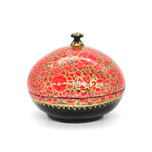Load image into Gallery viewer, Small Red Chapeau Paper Mache Luxury Trinket Jewellery Gift Decorative Box - ärtɘzɘn
