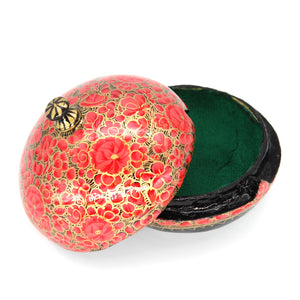 Small Red Chapeau Paper Mache Luxury Trinket Jewellery Gift Decorative Box - ärtɘzɘn