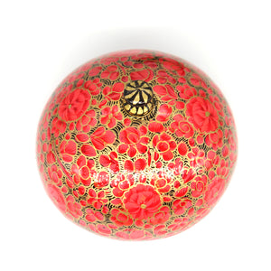 Small Red Chapeau Paper Mache Luxury Trinket Jewellery Gift Decorative Box - ärtɘzɘn