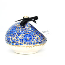 Load image into Gallery viewer, Paper Mache Mini Chapeau Blue Trinket Gifting Decorative Jewellery Storage Box
