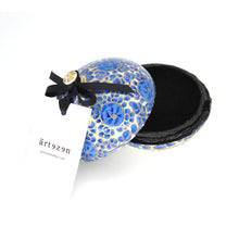 Load image into Gallery viewer, Paper Mache Mini Chapeau Blue Trinket Gifting Decorative Jewellery Storage Box

