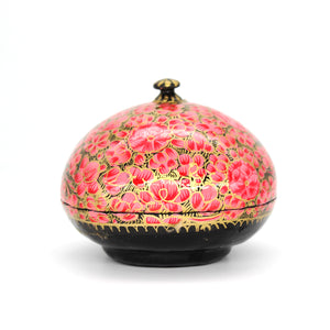 Small Pink Chapeau Paper Mache Luxury Trinket Jewellery Gift Decorative Box - ärtɘzɘn