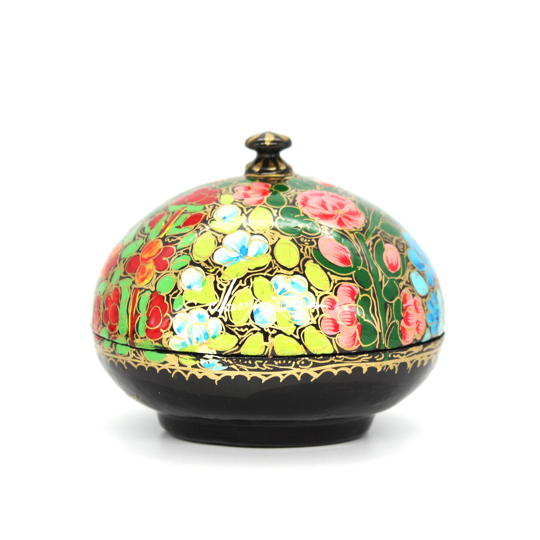 Small Floral Chapeau Paper Mache Luxury Trinket Jewellery Gift Decorative Box - ärtɘzɘn