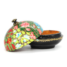Load image into Gallery viewer, Small Floral Chapeau Paper Mache Luxury Trinket Jewellery Gift Decorative Box - ärtɘzɘn
