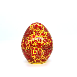 Paper Mache Easter Egg Gift Box Trinket Packaging Jewellery Presentation Decorative + Gold Foiled Wrapped Milk Chocolate Balls