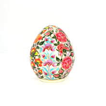 Load image into Gallery viewer, Paper Mache Easter Egg Gift Box Trinket Packaging Jewellery Presentation Decorative + Gold Foiled Wrapped Milk Chocolate Balls
