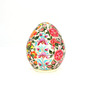 Paper Mache Easter Egg Gift Box Trinket Packaging Jewellery Presentation Decorative + Gold Foiled Wrapped Milk Chocolate Balls