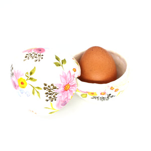 Paper Mache Easter Egg Gift Box Trinket Packaging Jewellery Presentation Decorative + Gold Foiled Wrapped Milk Chocolate Balls