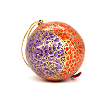 Load image into Gallery viewer, Assorted Colours Paper Mache Christmas Bauble – 3&quot; Luxury Handmade &amp; Hand Painted Decorative Ornamental Hanging Christmas Ball
