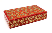 Load image into Gallery viewer, Kashmir Paper Mache Planus Red Trinket Gift Decorative Jewellery Box

