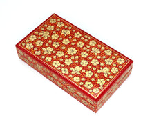 Load image into Gallery viewer, Kashmir Paper Mache Planus Red Trinket Gift Decorative Jewellery Box
