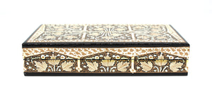 Kashmir Paper Mache Planus Gold Trinket Gift Decorative Jewellery Box