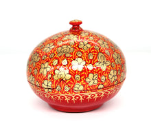 Load image into Gallery viewer, Small Red Chapeau Paper Mache Luxury Trinket Gift Decorative Box
