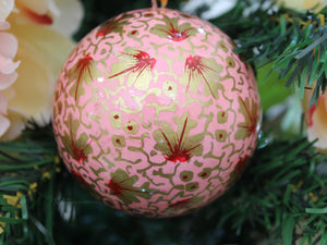 Assorted Colours Paper Mache Christmas Bauble – 3" Luxury Handmade & Hand Painted Decorative Ornamental Hanging Christmas Ball