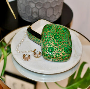 Paulo Green & Gold Gifting Trinket Jewellery Presentation Decorative Box - ärtɘzɘn