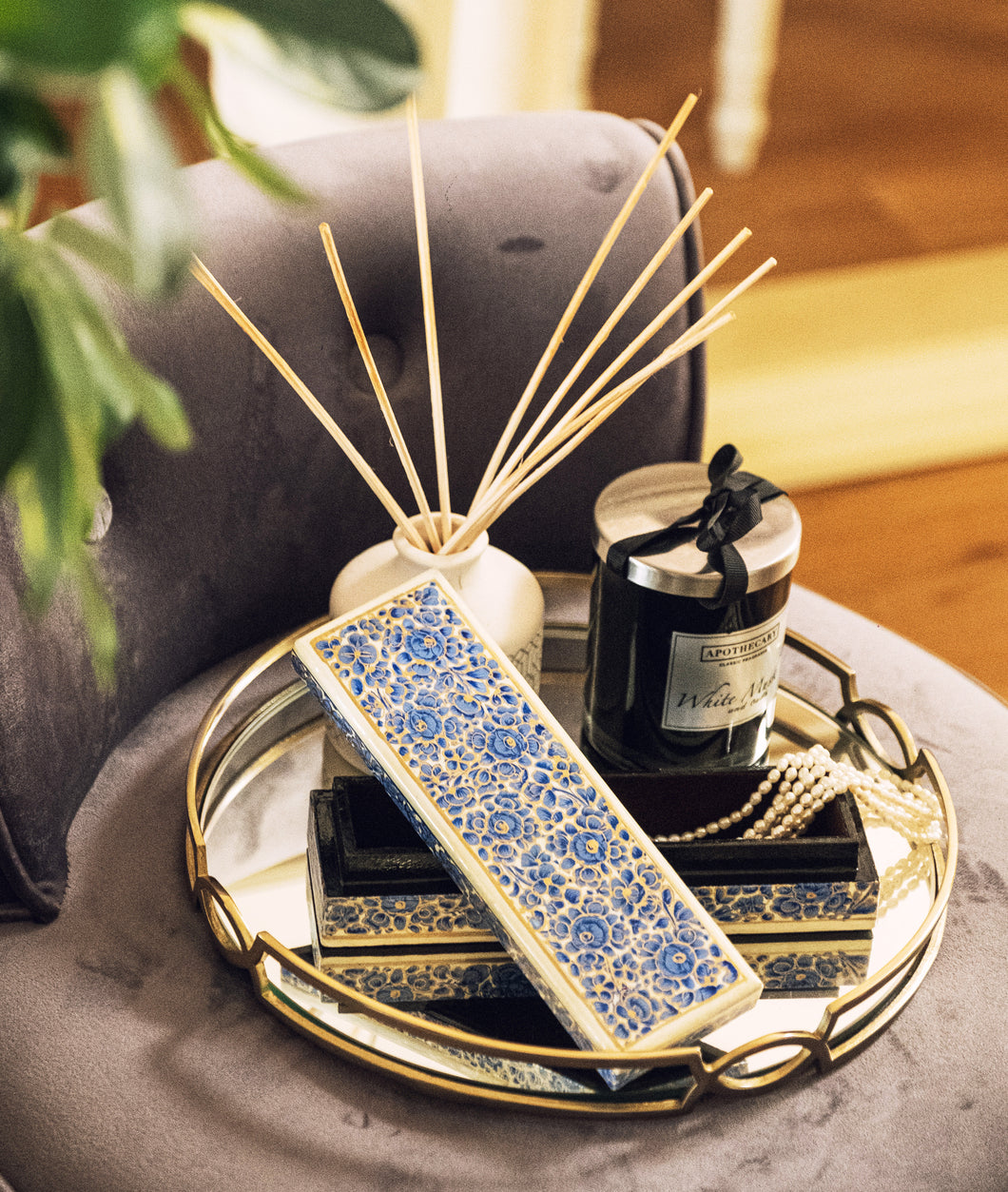 Artezen Tenues – Blue & White Luxury Trinket Gift Box - ärtɘzɘn