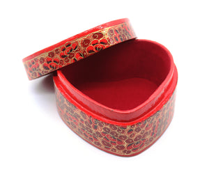 Artezen - Large Pulsatio – Handmade Hand Painted Blood Red Heart Shaped Luxury Trinket Gift Box - ärtɘzɘn