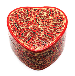 Artezen - Large Pulsatio – Handmade Hand Painted Blood Red Heart Shaped Luxury Trinket Gift Box - ärtɘzɘn