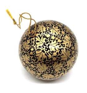 Artezen Baubles – Set of 6 Large Gold Luxury Handmade Hand Painted Decorative Ornamental Christmas Balls - ärtɘzɘn