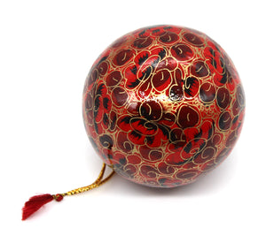 Artezen Baubles – Set of 6 Large Red Luxury Handmade | Hand Painted | Decorative | Ornamental | Christmas | Balls - ärtɘzɘn