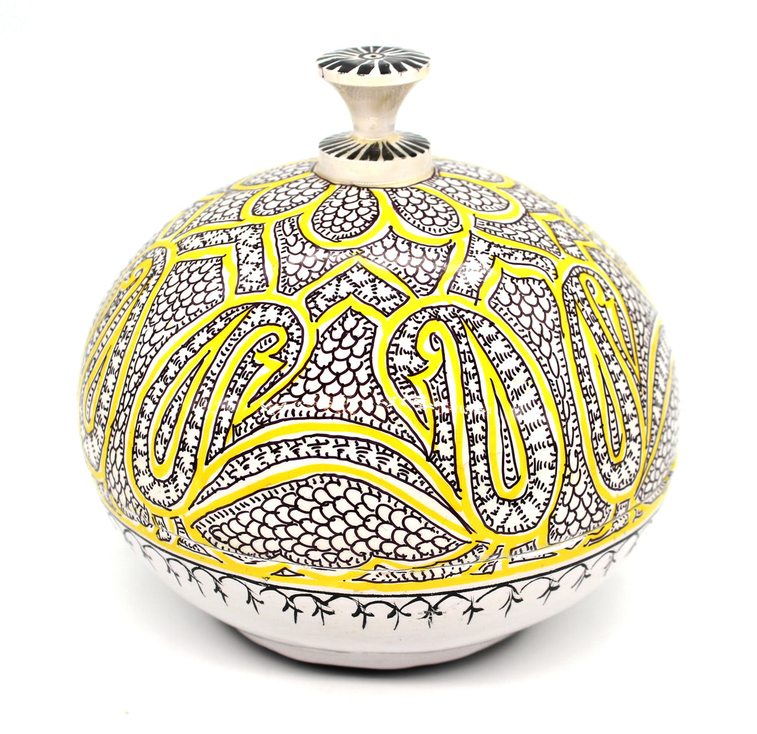 Artezen Large Chapeau – Yellow & Black Paisley Luxury Trinket Gift Box - ärtɘzɘn