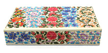 Load image into Gallery viewer, Artezen Planus Floral – Red &amp; Blue Floral Trinket Gift Box - ärtɘzɘn
