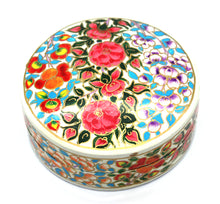 Load image into Gallery viewer, Paper Mache Round Coaster Set of 6 – Handmade Hand Painted Floral Coaster Box Set - ärtɘzɘn
