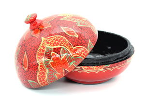 Large Chapeau – Handmade Hand Painted Red Paisley Luxury Trinket Gift Box + Gold Foiled Wrapped Milk Chocolate Balls - ärtɘzɘn