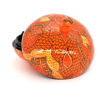 Load image into Gallery viewer, Large Chapeau – Handmade Hand Painted Orange Paisley Luxury Trinket Gift Box + Gold Foiled Wrapped Milk Chocolate Balls - ärtɘzɘn
